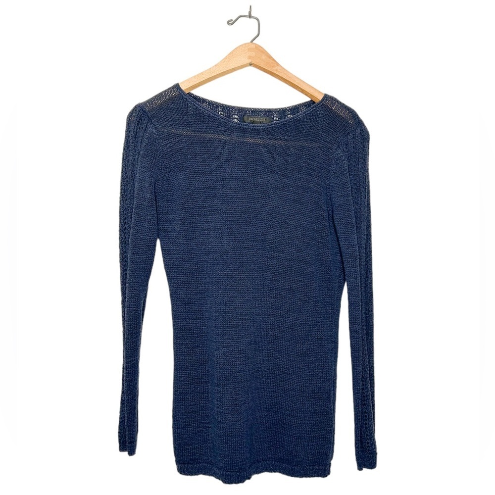 Rachel Zoe Neutral Navy Blue Open Knit Sweater Medium M